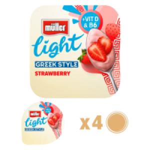 Muller Light Greek Style Strawberry Yogurt 4 Pack