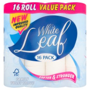 White Leaf Family Toilet Tissue
