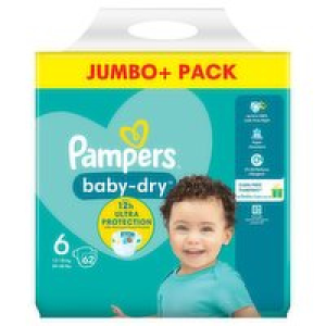 Pampers Baby Dry Size 6 Nappies Jumbo+ Pack 16.50 €