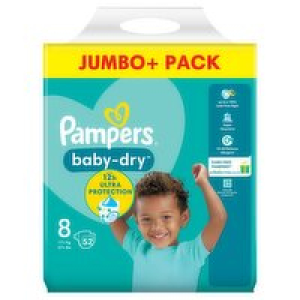 Pampers Baby Dry Size 8 Nappies Jumbo+ Pack