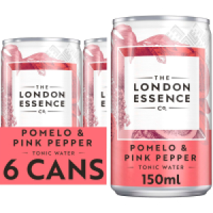 London Essence Pomelo Pink Pepper Tonic Water Cans 6 Pack