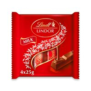 Lindt Lindor Milk Chocolate Bar 4 Pack