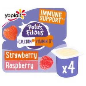 Yoplait Petits Filous Strawberry & Raspberry Big Pot 4 Pack