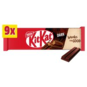 Nestle Kit Kat 2 Finger Dark Chocolate Biscuit Bar 9 Pack