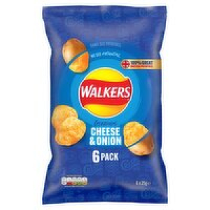 Walkers Cheese & Onion Crisps 6 Pack