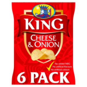 King Cheese & Onion Crisps 6 Pack