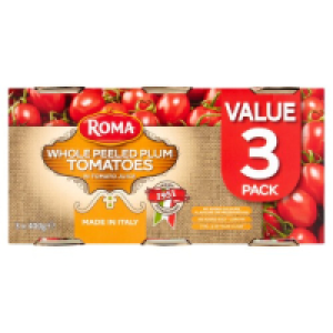 Roma Tomatoes Whole Peeled 3 Pack