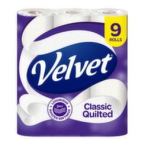 Velvet Classic Quilted Toilet Tissues 9 rolls