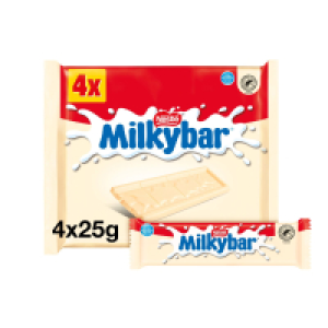 Milkybar Medium White Chocolate Bar 4 Pack
