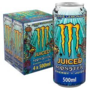Monster Juiced Aussie Lemonade Energy Drink Cans 4 Pack