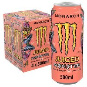 Monster Juiced Monarch Energy Drink Cans 4 Pack