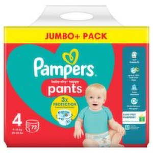 Pampers Baby Dry Nappy Pants Size 4 Jumbo+ Pack 16.50 €