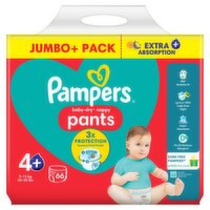 Pampers Baby-Dry Nappy Pants Size 4+ Jumbo+ Pack