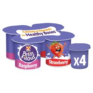 Yoplait Petits Filous Strawberry & Raspberry Big Pot 4 Pack