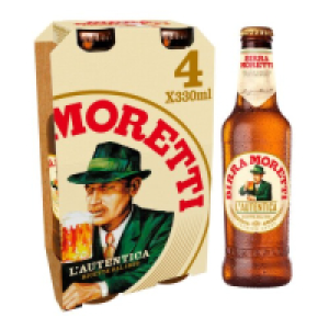 Birra Moretti Premium Lager Bottles 4 Pack