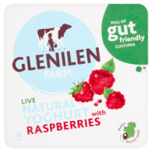 Glenilen Farm Natural Yoghurt with Raspberries 4 Pack