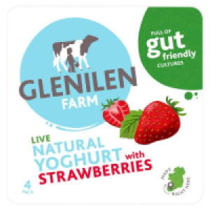 Glenilen Farm Natural Yoghurt with Strawberries 4 Pack