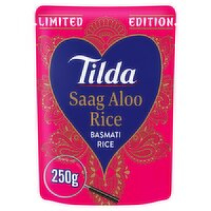 Tilda Microwave Saag Aloo Basmati Ltd Edition
