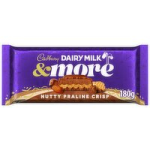 Cadbury Dairy Milk & More Nutty Praline Crisp Milk Chocolate