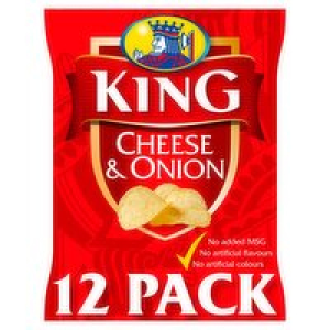 King Cheese & Onion Crisps 12 Pack