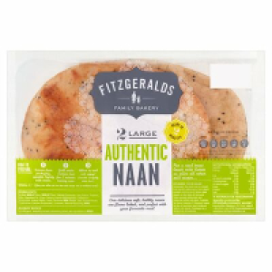 Centra  Fitzgeralds Large Authentic Naan Breads 2 Pack 260g