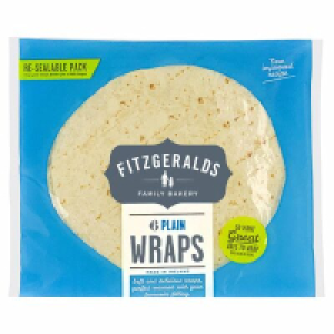 Fitzgeralds Plain Wraps 6 Pack 370g
