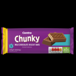 Centra  Centra Milk Chocolate Chunky Biscuit Bars 132g
